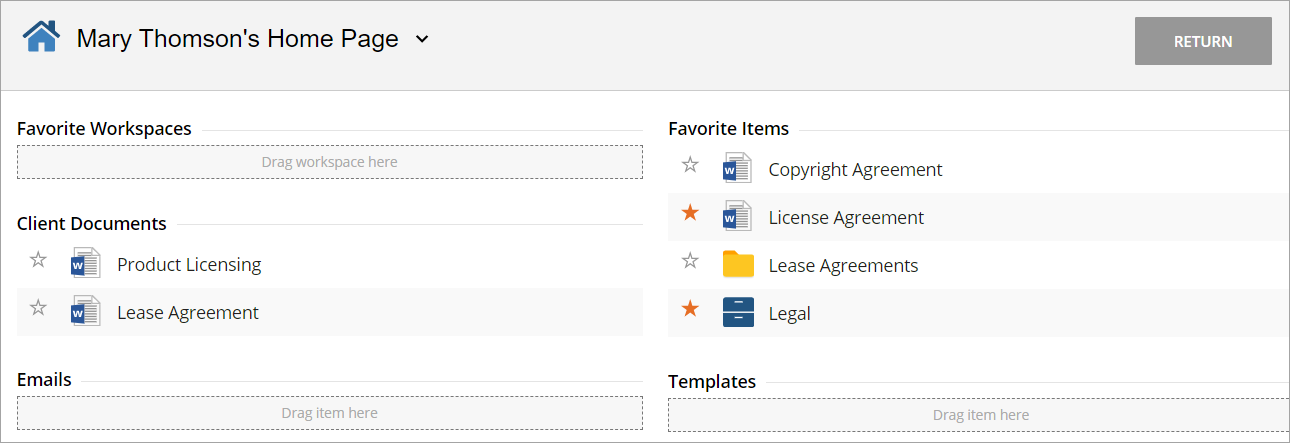 Delegate Home Page Access