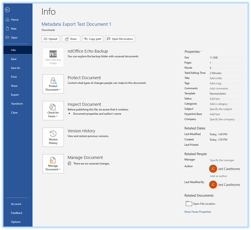 Admin Setting "Allow metadata to be exported"