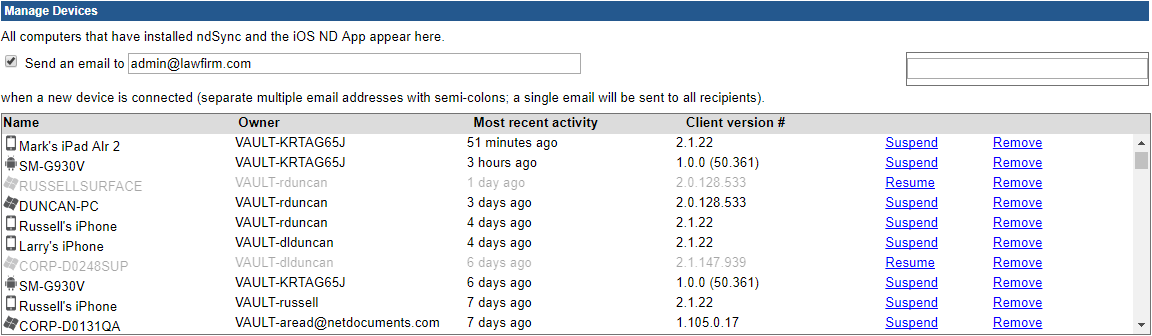 ndSync and Mobile Management