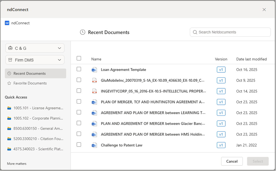 ndConnect Document Module